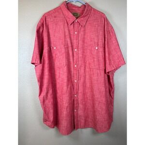 The Foundry Supply Co Mens‎ Red Short Sleeve Button Up Shirt 3XL 100% Cotton